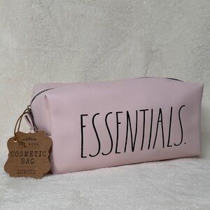 Rae Dunn ESSENTIALS. Light Pink Textured Quality Cosmetic Bag 9”x4.25”x4.75” NWT
